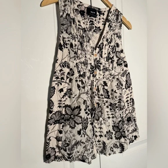 Anthropologie Black Floral Print Blouse - Picture 3 of 7